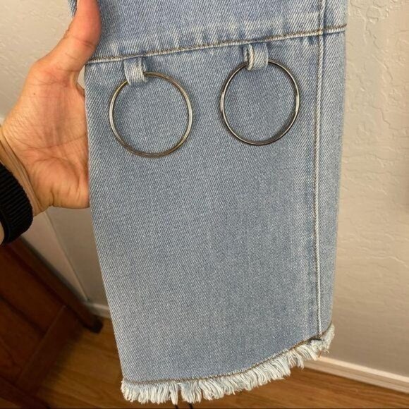 Mad‎ But Magic Kick Flare Jeans w/ Metal Rings Straight Leg High Rise Denim XS - Picture 6 of 9